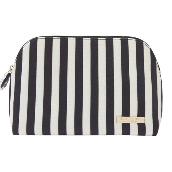 Alice + Olivia x Fabfitfun Pencil Make-up Pouch  Stripe Black New - Picture 1 of 10